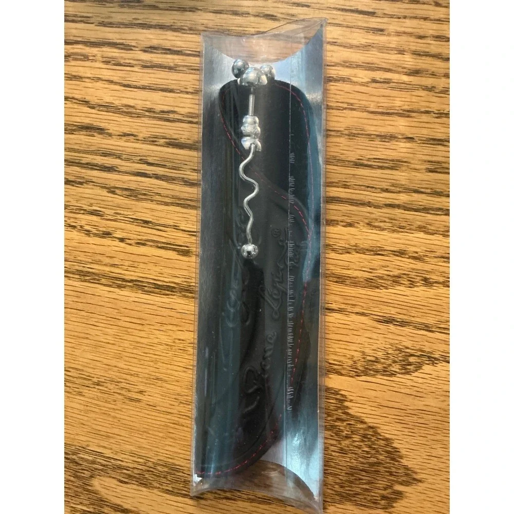 Jean-Pierre Lepine Zig-Zag Mickey Mouse Ballpoint Pen Chrome Leather Sheath